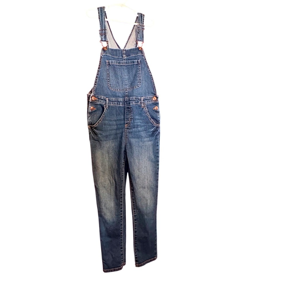 OshKosh B'gosh Denim Overalls Kids 10 Blue Good Vestbak Slim Leg Stretch